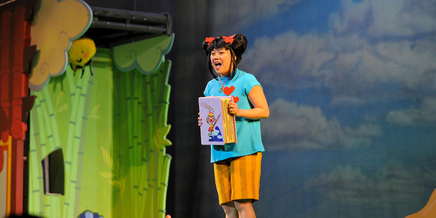 Kai-Lan from the Nickelodeon show "Ni Hao Kai-Lan" greets the audience during Storytime Live!
