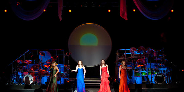 Celtic Woman perform on stage for the Bryce Jordan Center audience in 2009.