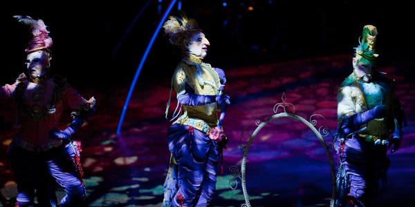 Cirque du Soleil clowns entertain the Bryce Jordan Center audience in 2009.