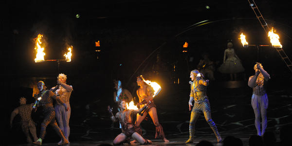Fire knife performers of Cirque du Soleil presents 'Alegria' at Bryce Jordan Center in 2009.