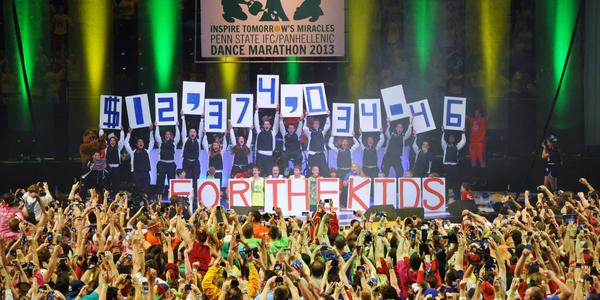 THON 2013 reveal of funds raised for pediatric cancer. 
