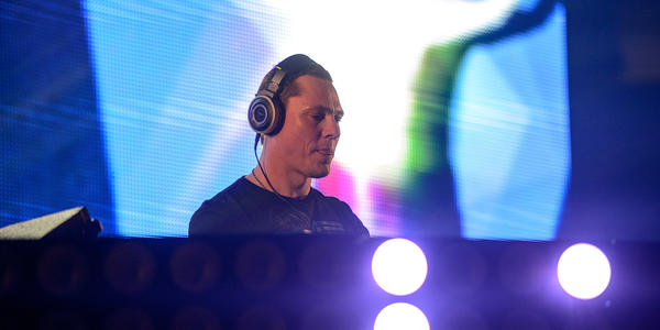 DJ Tiesto plays his electric dance music for the Bryce Jordan Center audience in 2013.