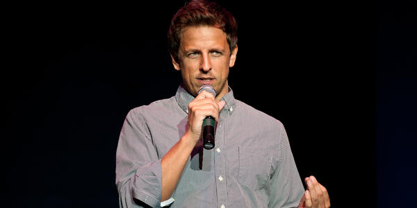 Seth Meyers performs at the Bryce Jordan Center in 2010.