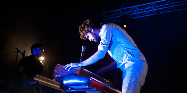 Passion Pit performs on for the Bryce Jordan Center audience in 2010.