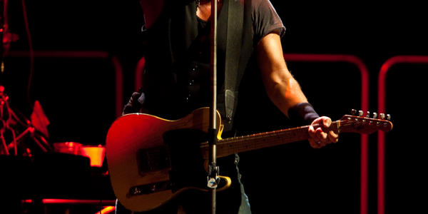 Bruce Springsteen sings on stage to the sold out crowd at the Bryce Jordan Center in 2009.