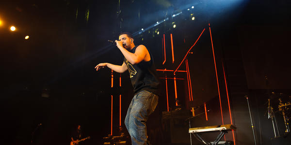 Drake performs for the Bryce Jordan Center audience in 2011.