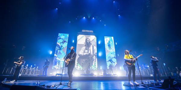 Worship band on stage at BJC during Winter Jam Spectacular Tour 2019