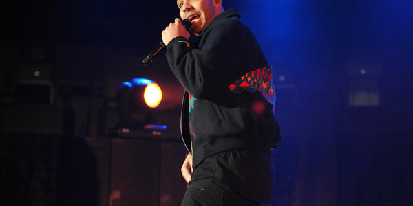 Former Degrassi star, Drake, on stage at the Bryce Jordan Center. 