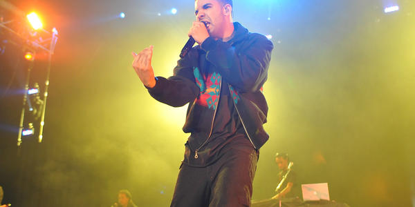 Drake performing his song "Forever," for the Bryce Jordan Center audience in 2010.