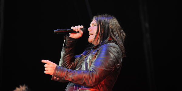 Shinedown's lead singer performing for the Bryce Jordan Center crowd in 2010.